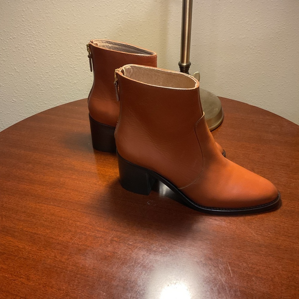 New Antonio da Faria Monica Leather Back Zip Ankle Boots Size 7.5 - Picture 7 of 8